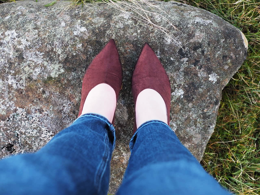 asos slingback shoes in brown faux suede