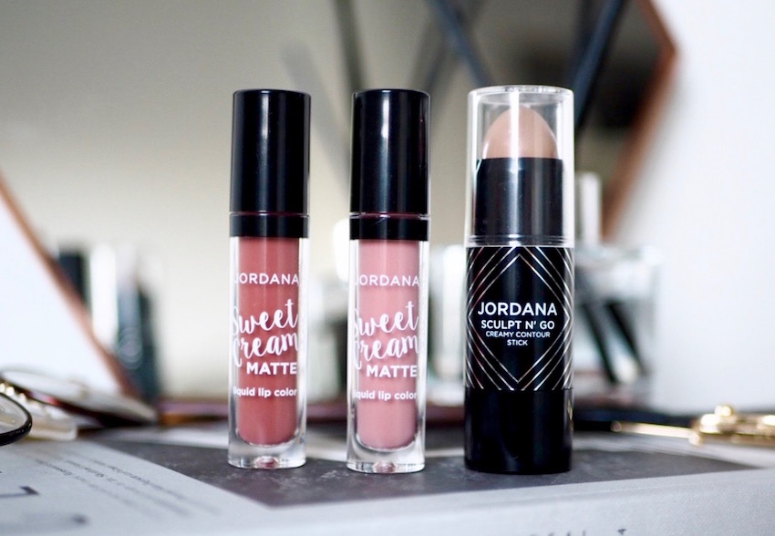 jordana cosmetics featuring their sweet cream matte lip color and sculpt n go contour stick.