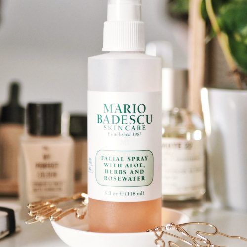 mario badescu sitting on dressing table with jewellery and makeup