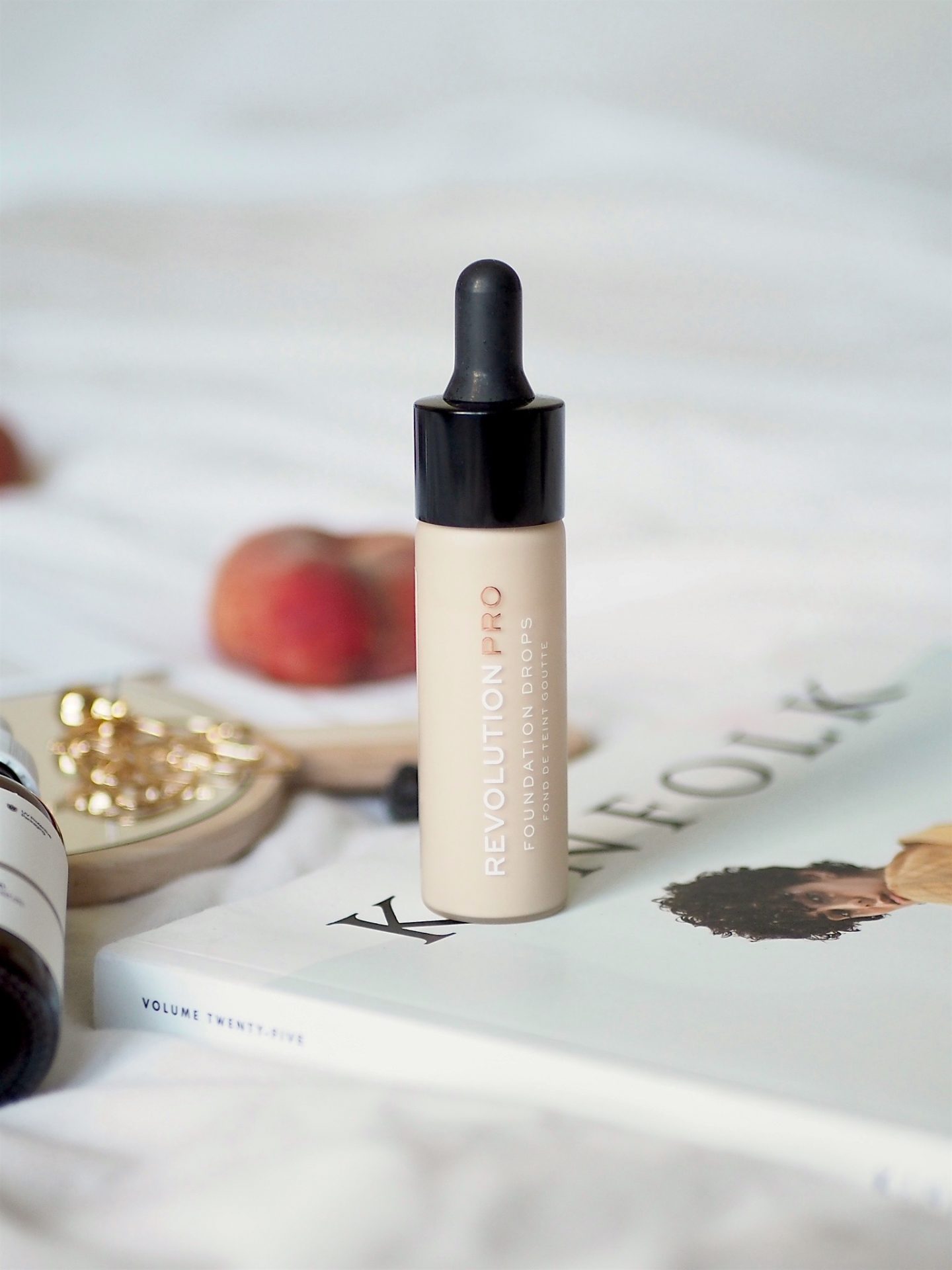Revolution pro foundation drops, the best drugstore foundation I've tried. Despite it being described is light to medium coverage, this is a good medium buildable coverage that leaves the skin looking healthy. Amazing foundation for older skins. www.ayelined.com