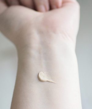 swatch of lily lolo bb cream in fair