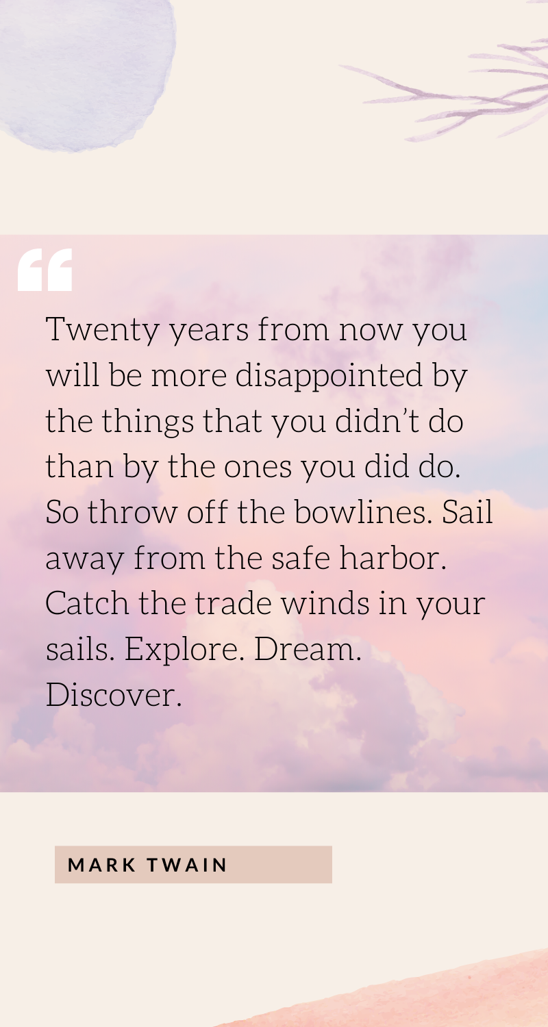 mark twain quote about life and regret,