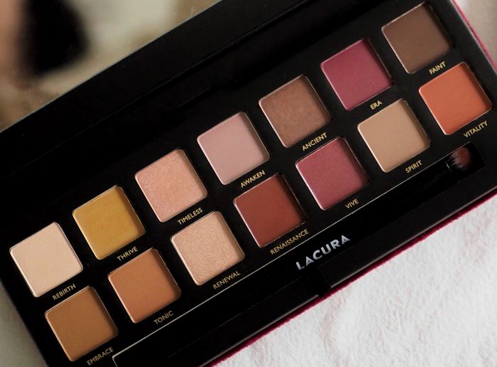 close up of Aldi Lacura Revival eyeshadow palette- dupe for Anastasia Beverly Hills Modern Renaissance